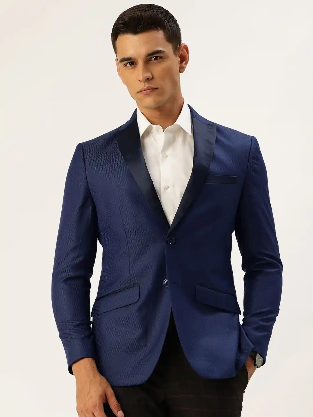 Buy Peter England Self Design Neo Slim Fit Single Breasted Blazer