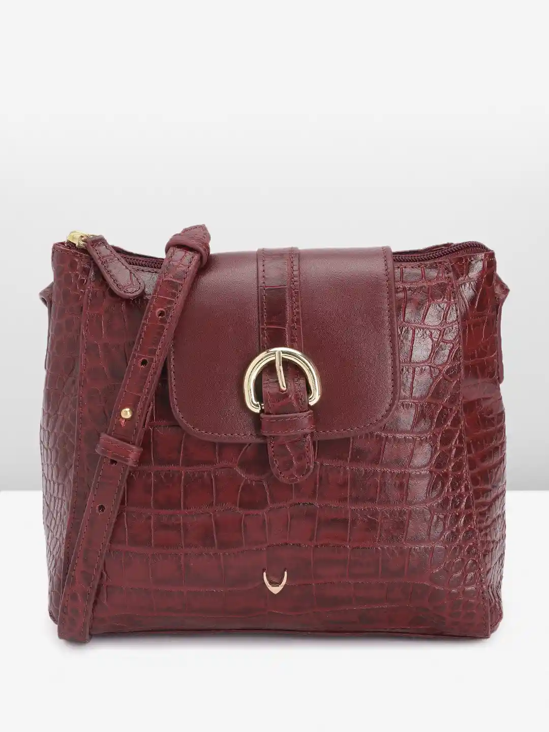 Buy Hidesign Red Textured Leather Sling Bag Handbags for Women