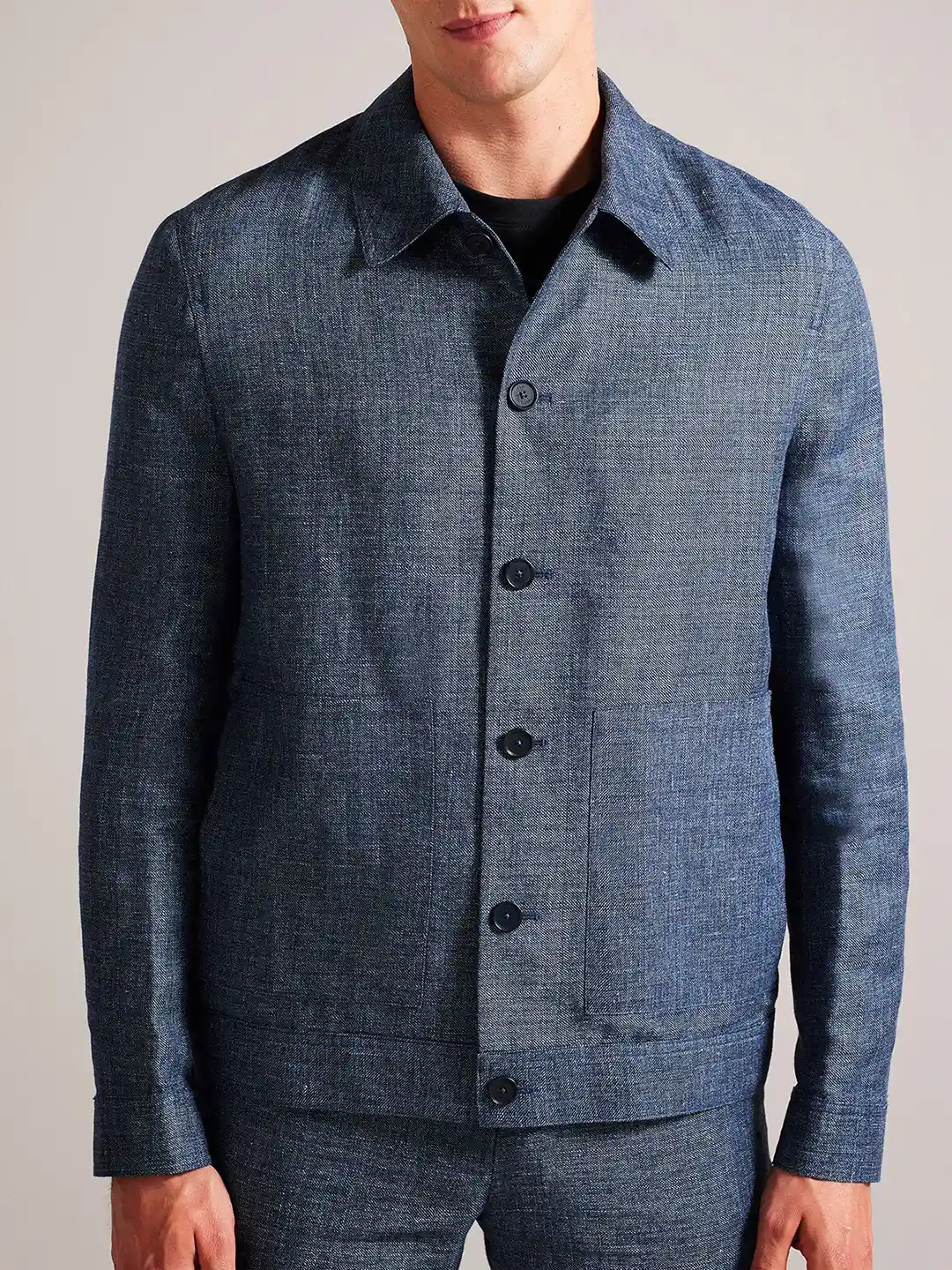 Buy Ted Baker Spread Collar Linen Wool Tailored Jacket Jackets