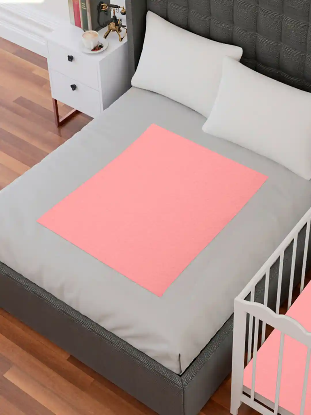 AVI Pink Baby Bed Cotton Waterproof Mattress Protector