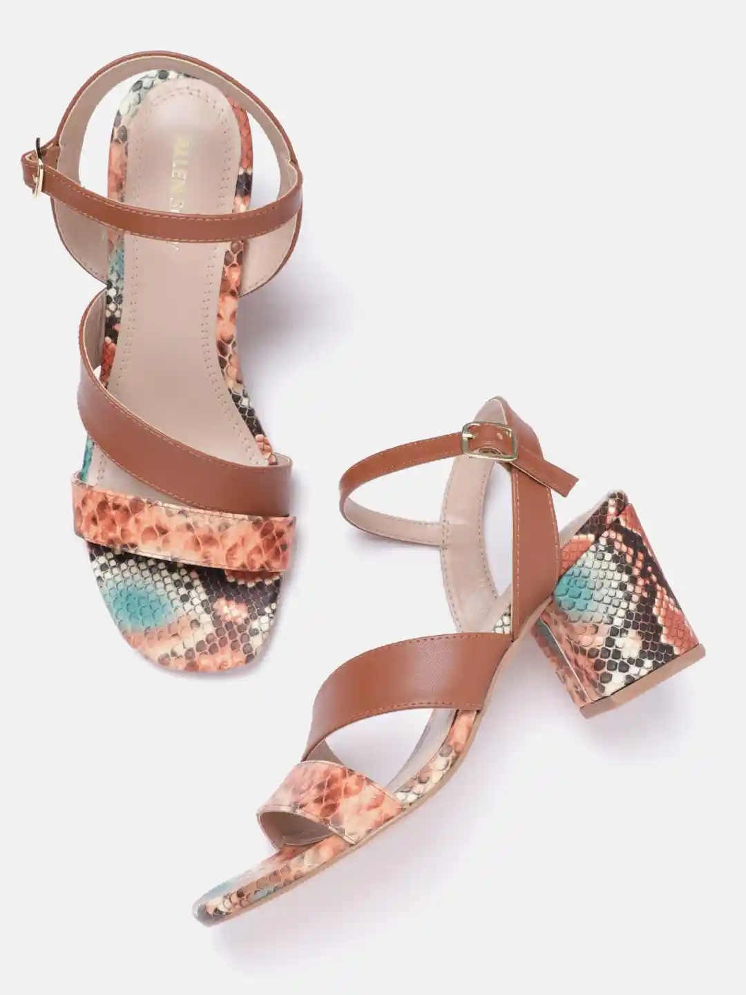 Buy Allen Solly Women Snakeskin Printed Block Heels Heels for
