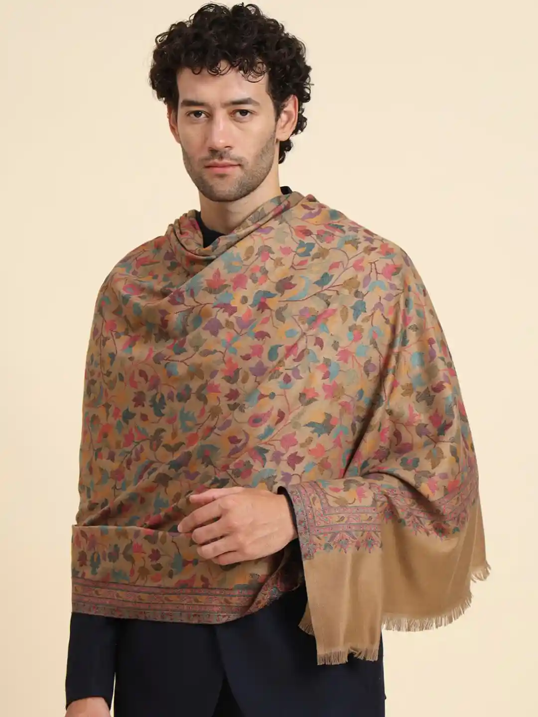 Buy Zamour Floral Woven-Design Kashmiri Shawl Shawl for Men
