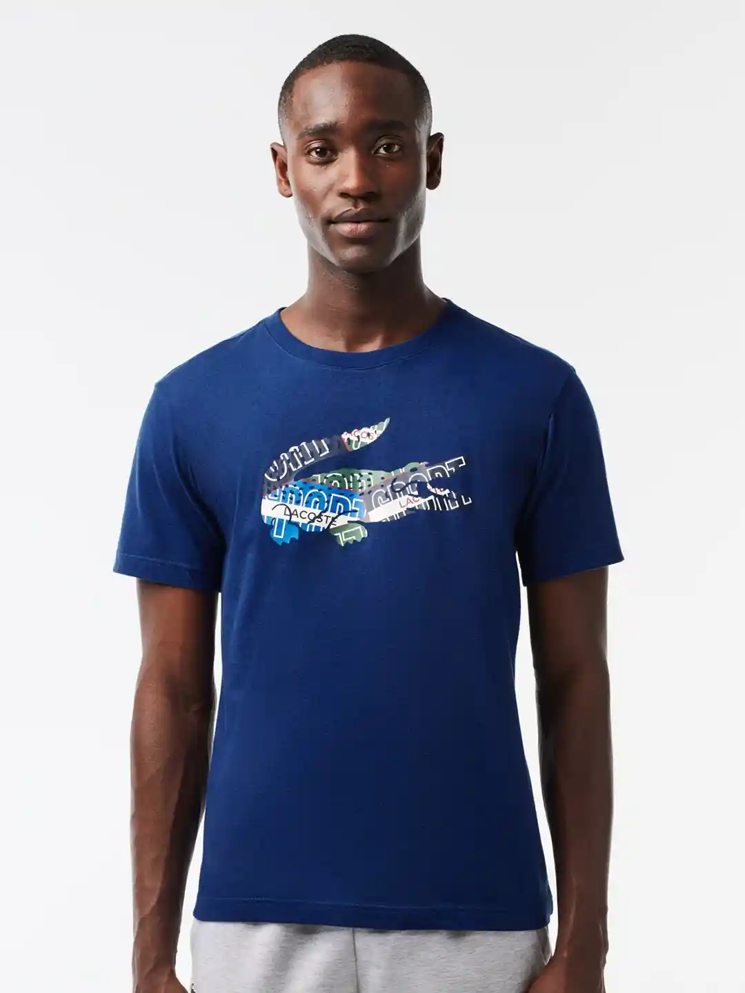 Buy Lacoste Graphic Printed Cotton Sports T-Shirt Tshirts for