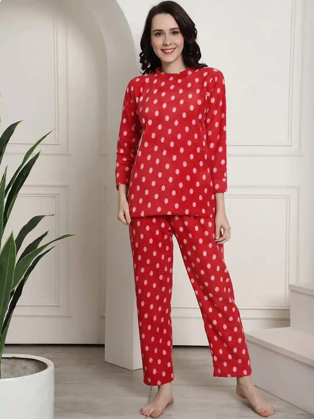 Secret Wish Polka Dots Printed Night suit