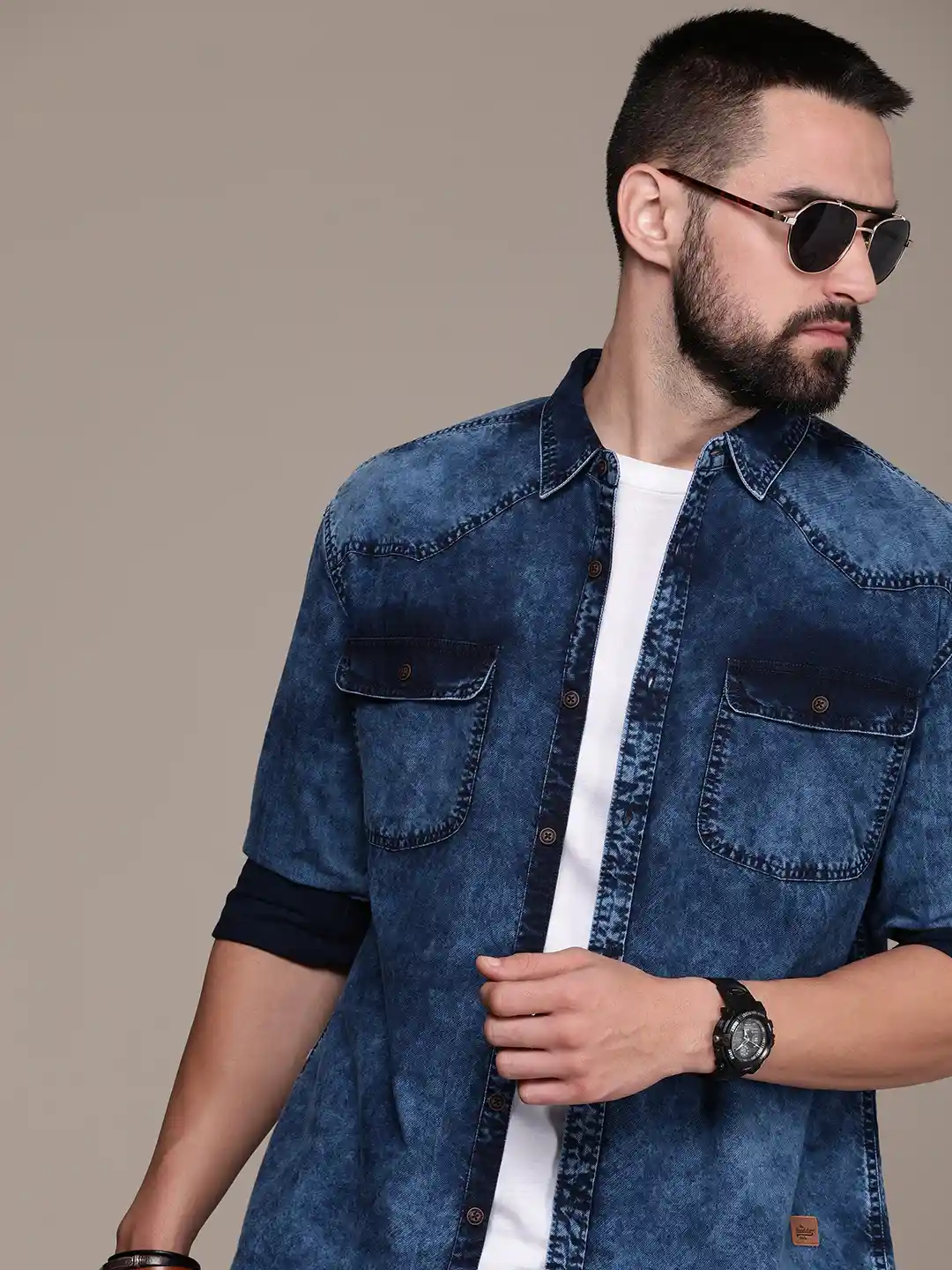 Casual Shirt Myntra Denim Shirts Myntra Van Heusen Casual Shirts