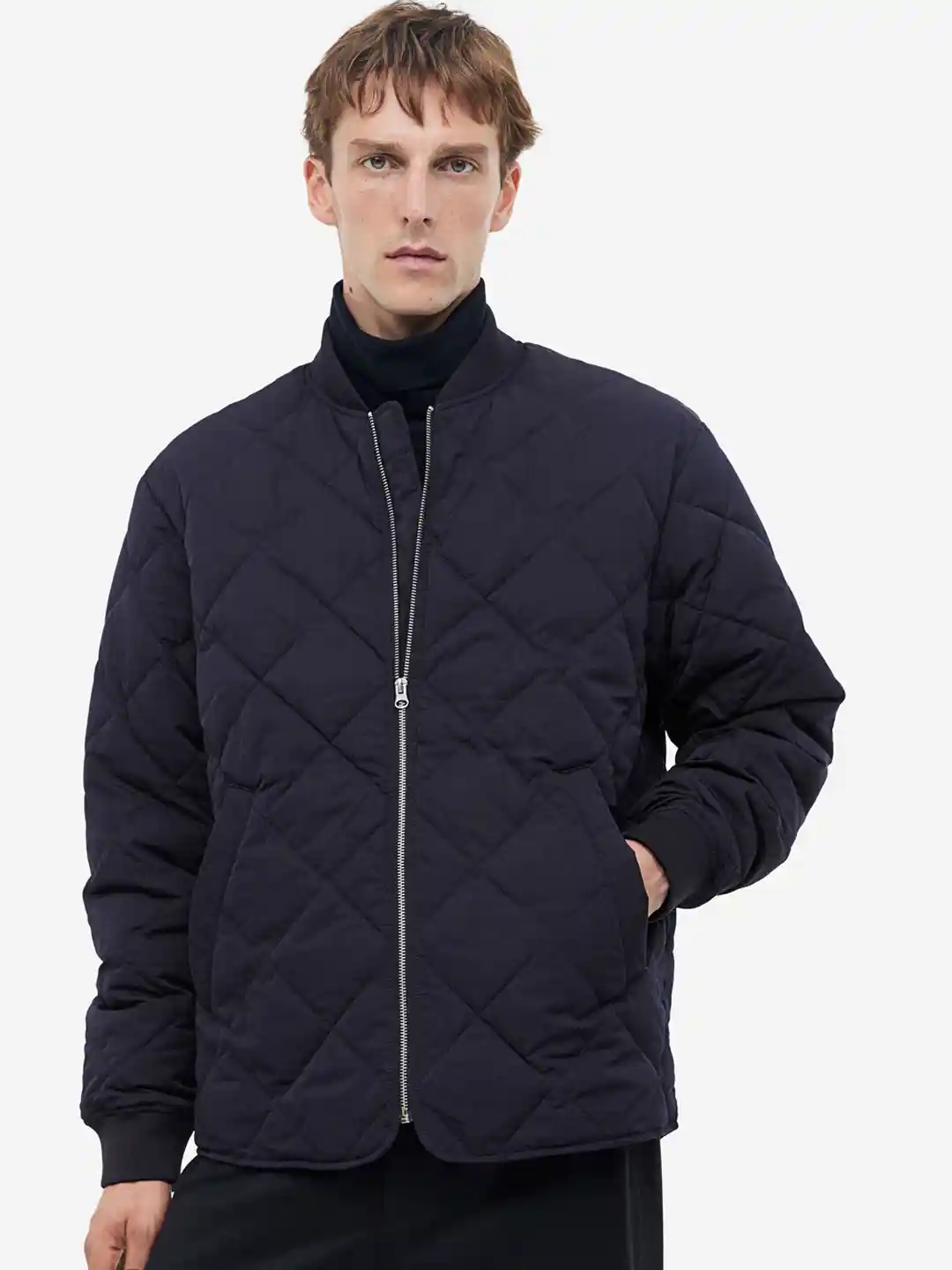 Buy H&M Quilted Bomber Jacket Jackets for Men 25545654 Myntra