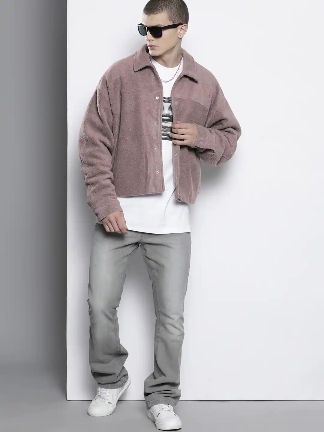 Buy boohooMAN Boxy Borg Harrington Jacket Jackets for Men