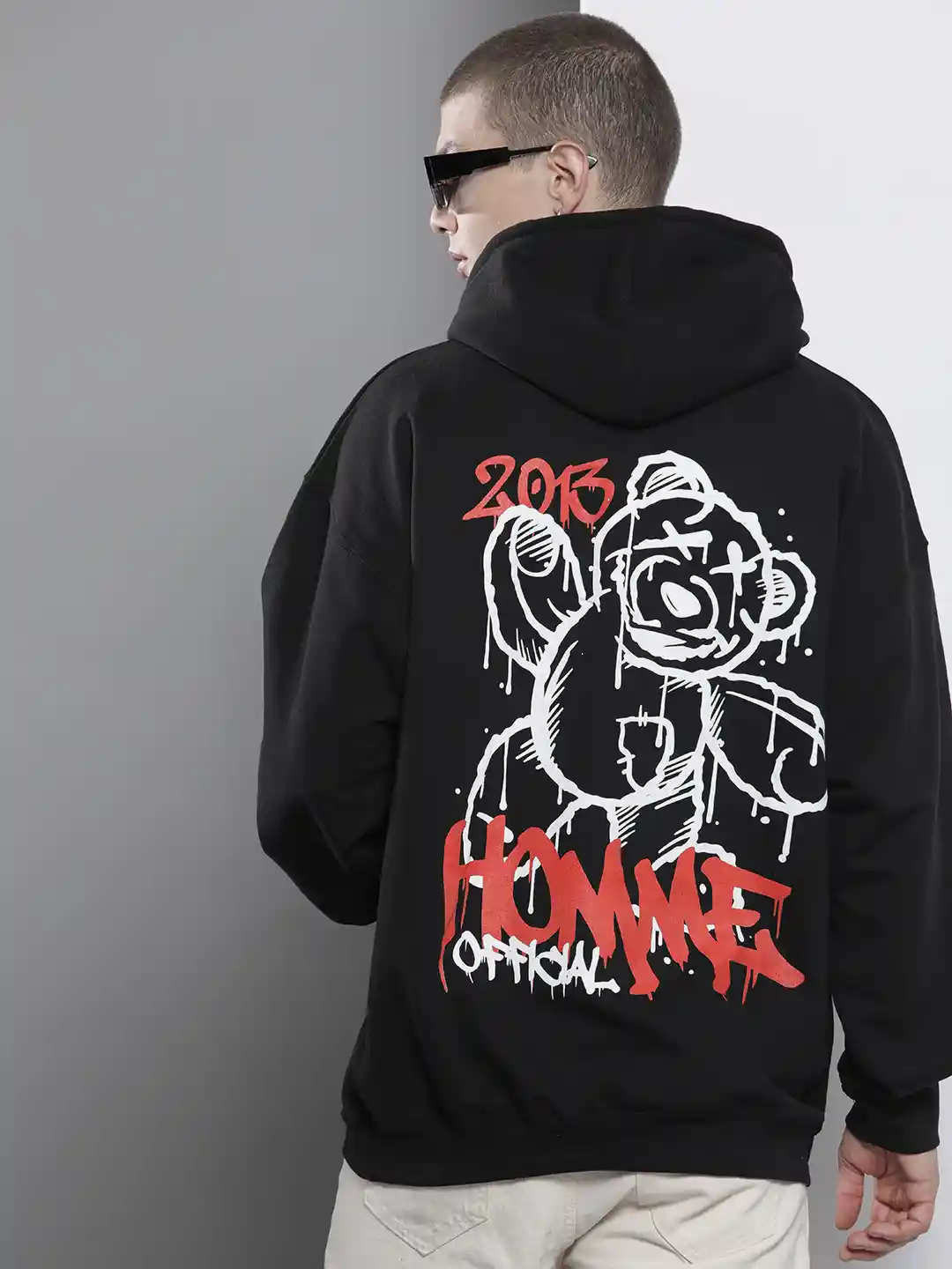 Buy boohooMAN Back Print Hooded Oversized Sweatshirt Sweatshirts