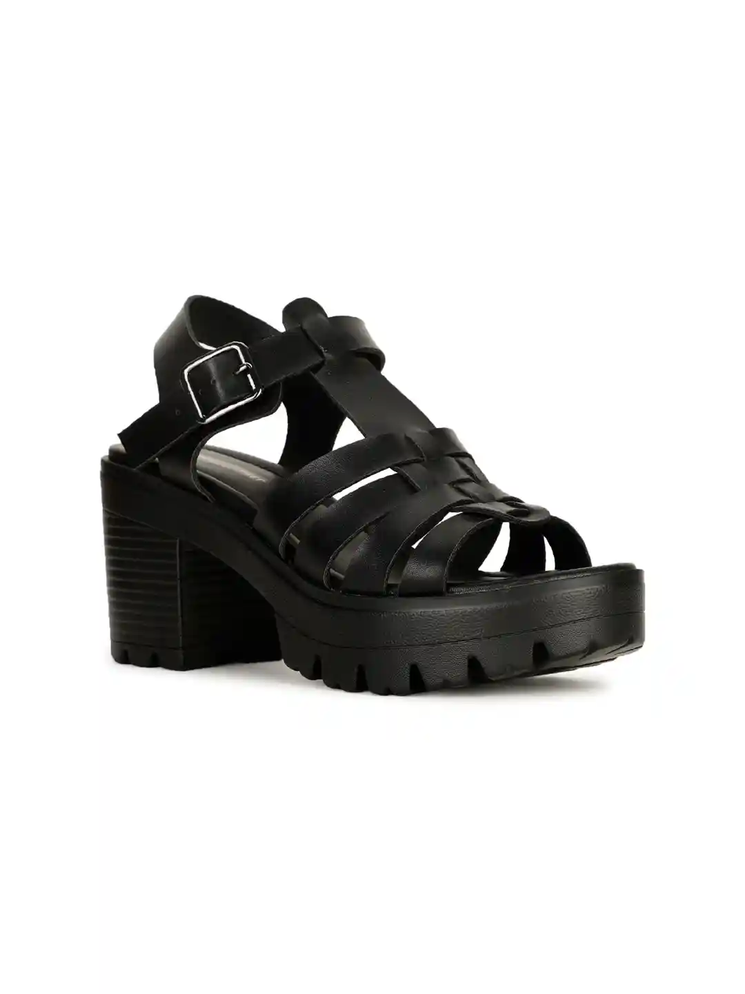 Buy Bata Strappy Open Toe Platform Heels With Buckles Closure