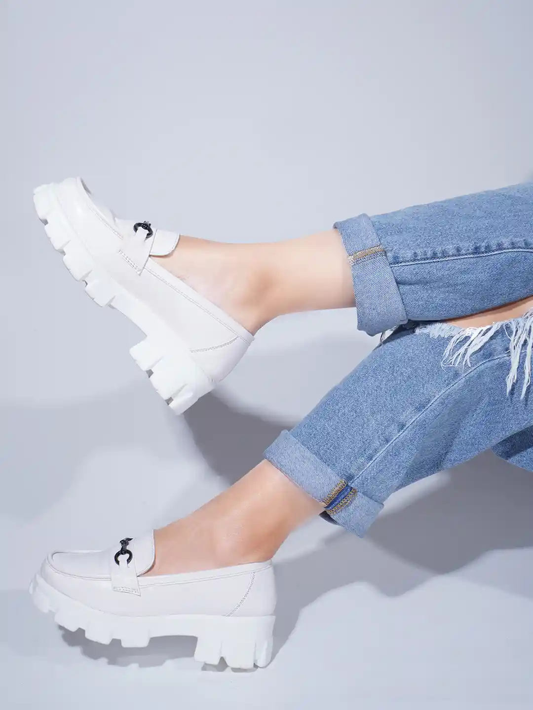 Buy JM Looks Buckle Detail Platform Heel Loafers Heels for Women