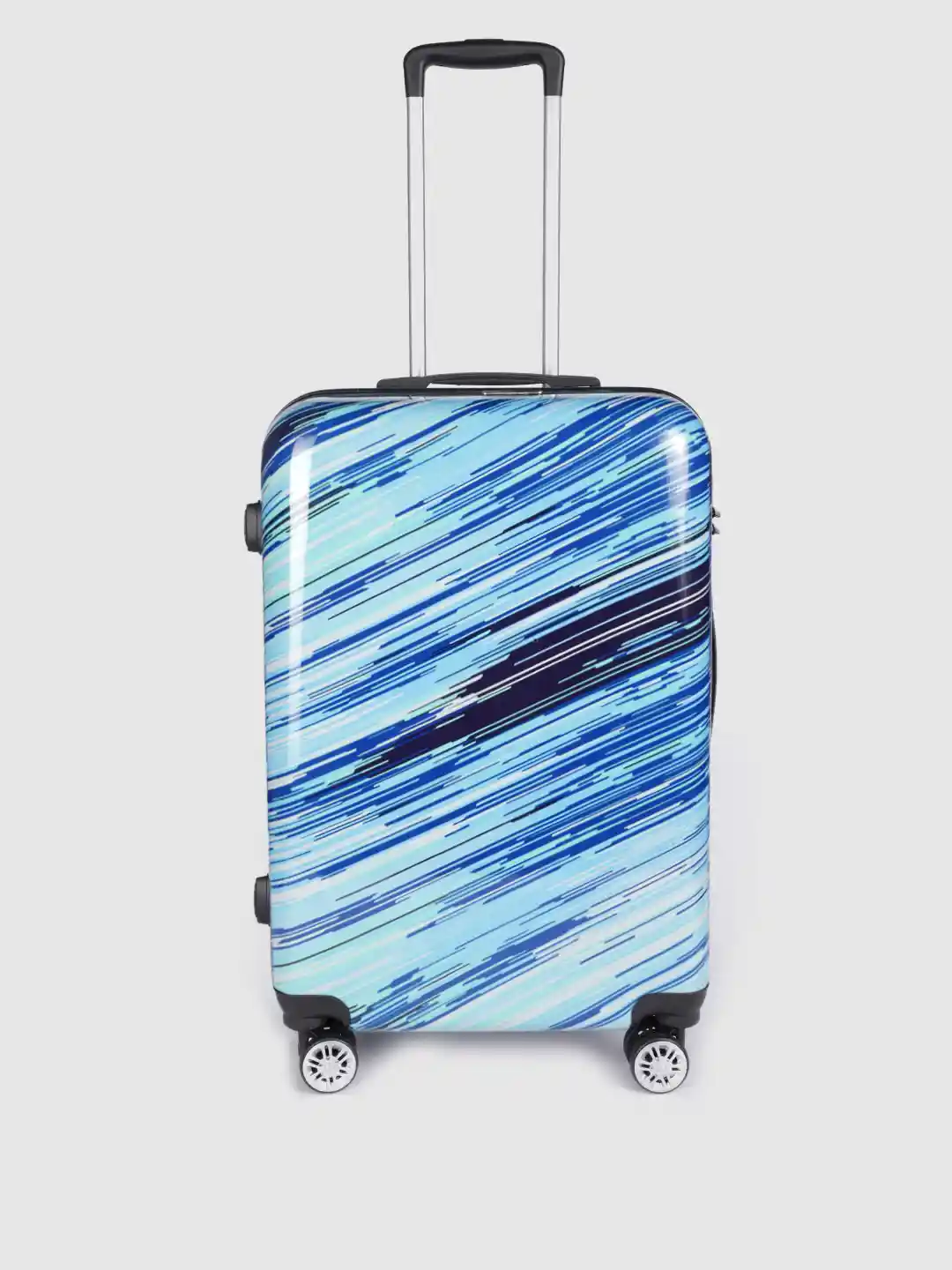 Buy Teakwood Leathers Printed Medium-Sized Trolley Bag-