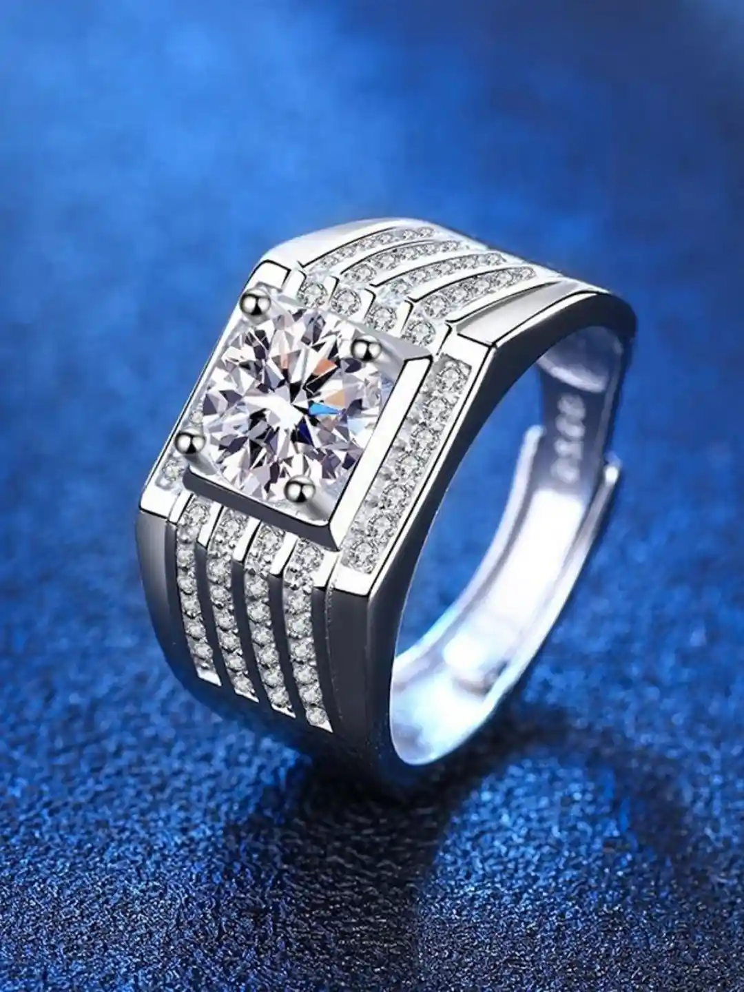 Buy MYKI Men Silver Plated Stainless Steel Finger Ring Ring for