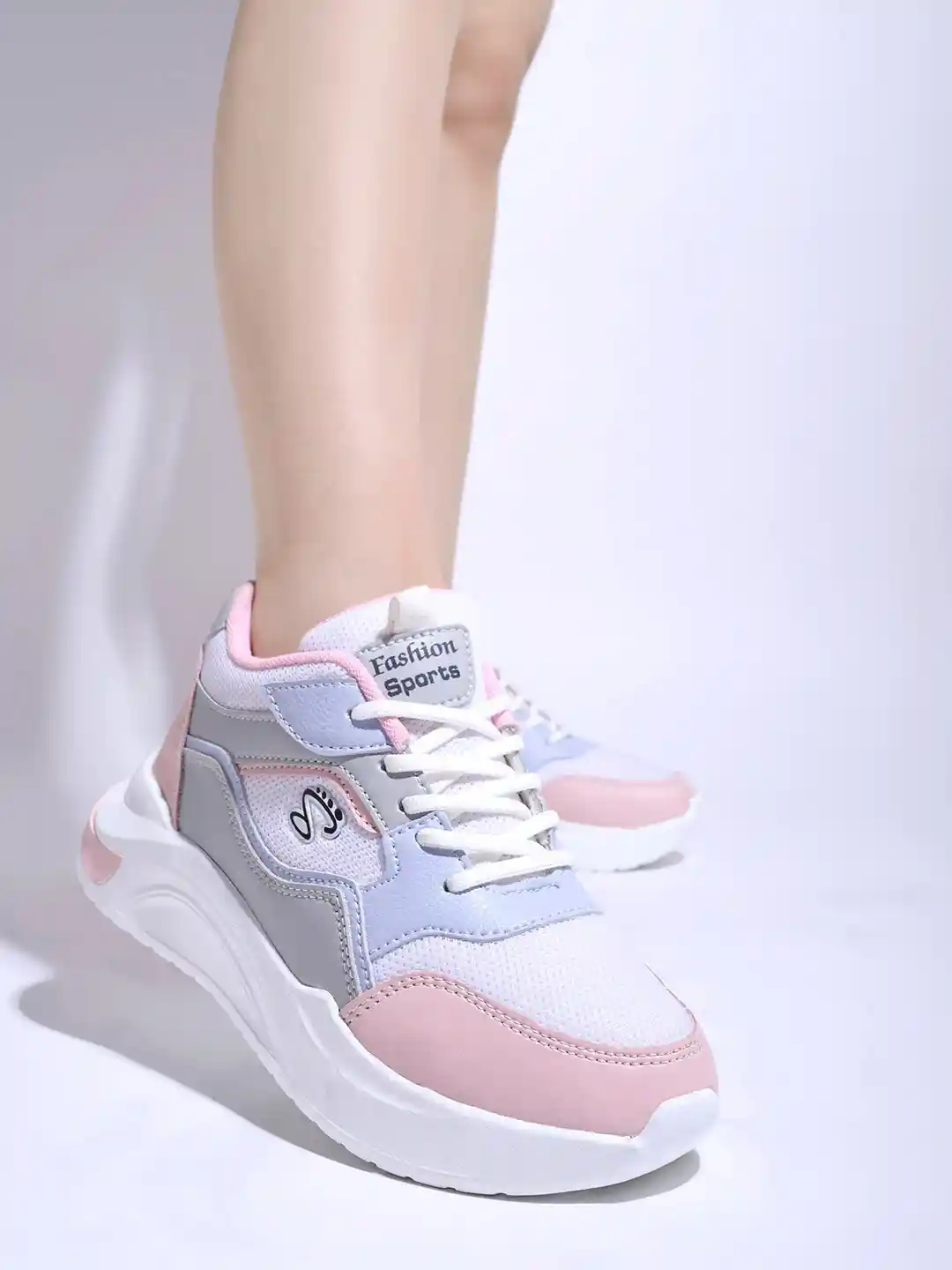 Shoetopia Women Pink Colourblocked Sneakers