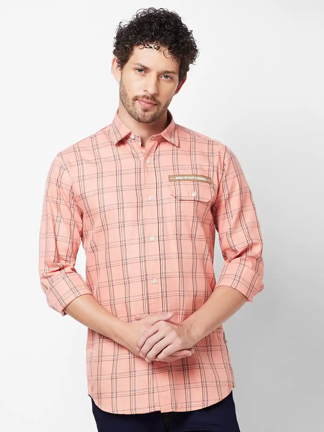 GIORDANO Slim Fit Checked Cotton Casual Shirt