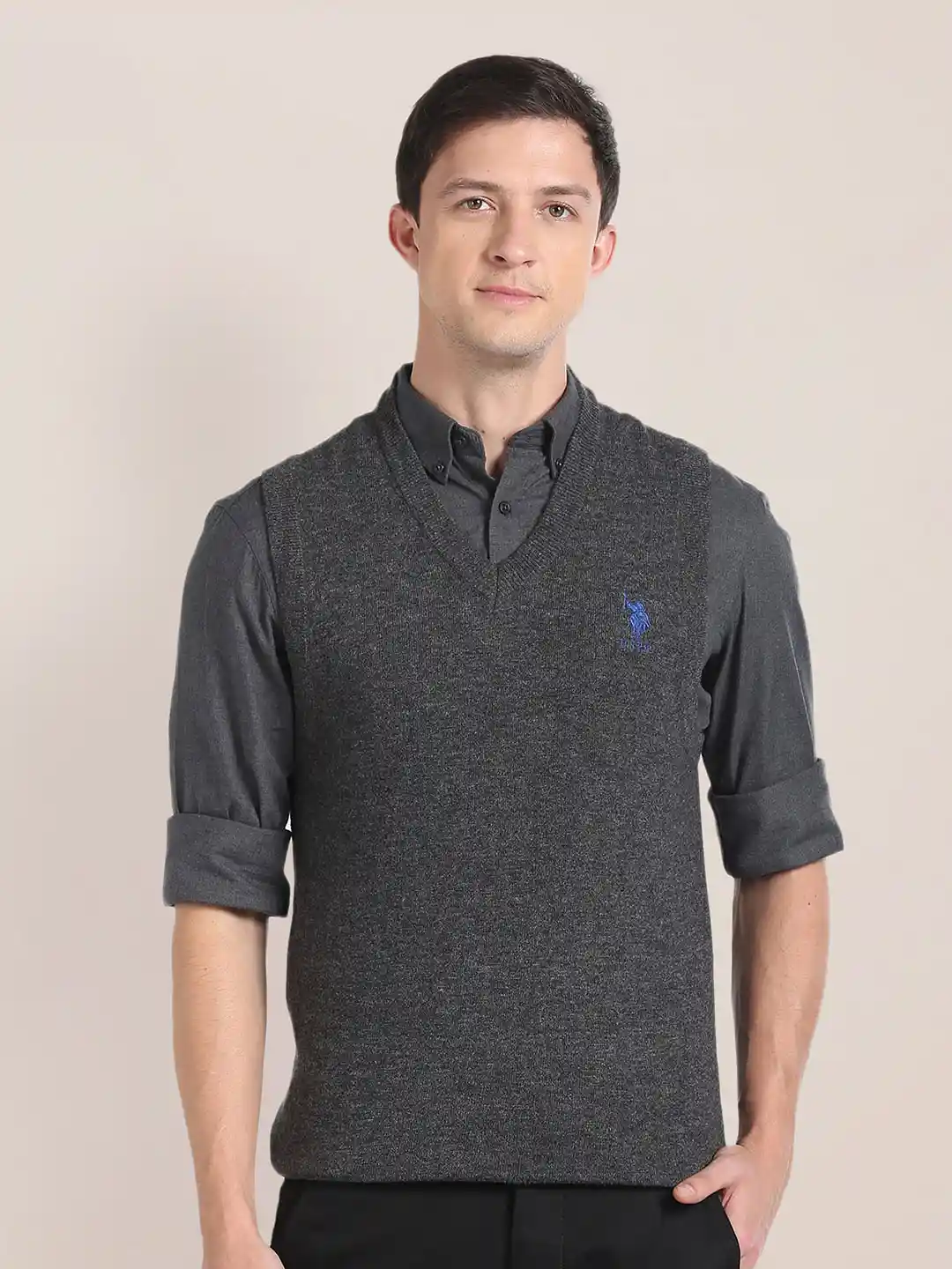 Buy Polo Self Design Cable Knit Sweater Vest Sweaters