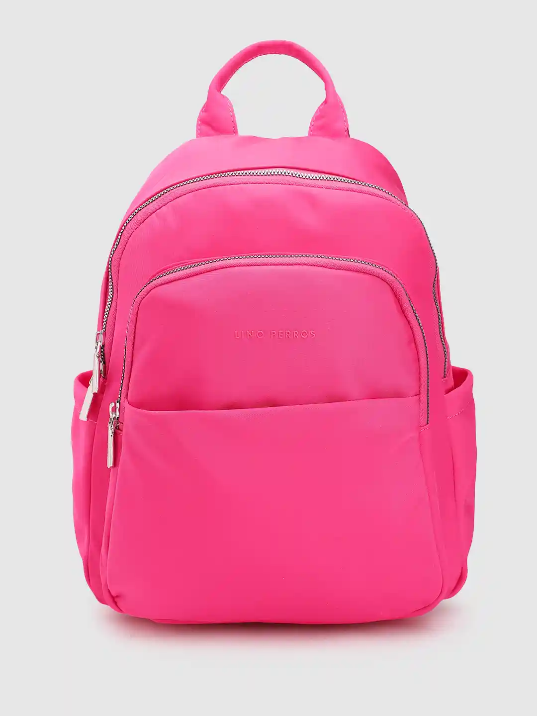 Lino Perros Women's Red Backpack - Durable Polyester Daypack With Front Zip Pocket - View #8