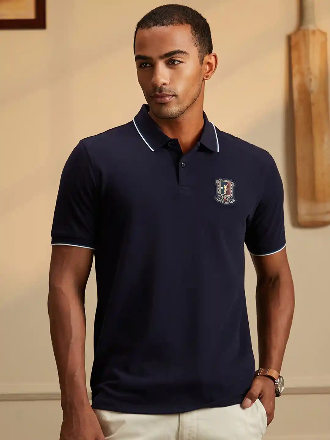 Buy Peter England CasualsMen Regular fit cricket inspired Polo T
