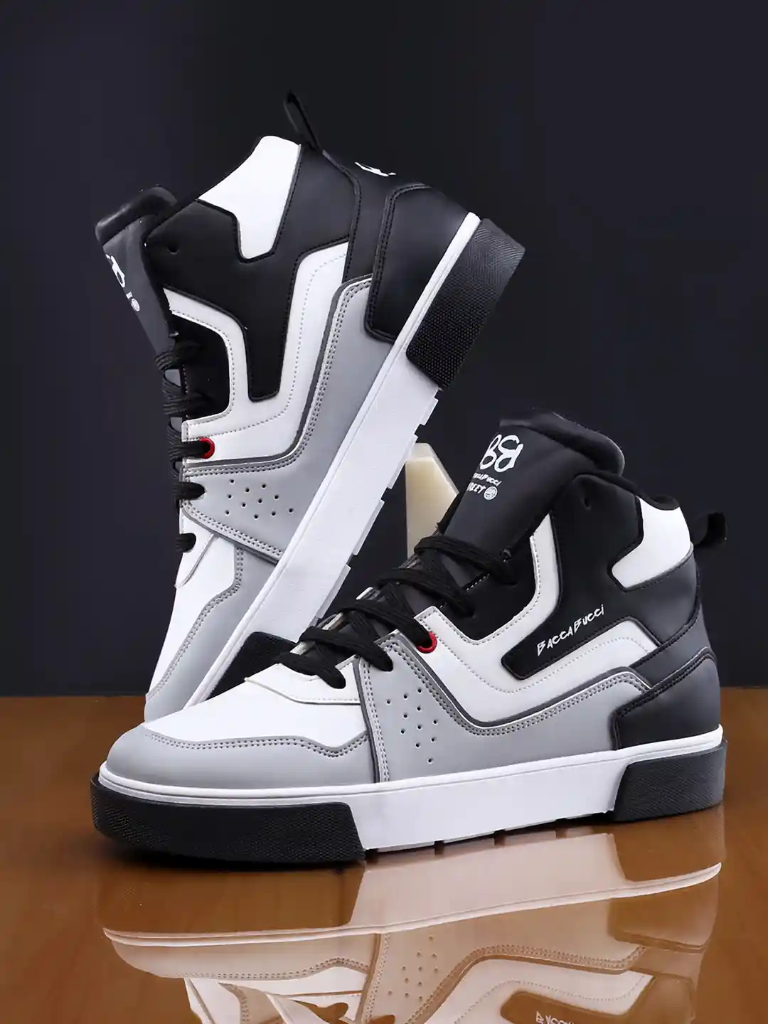 Buy bacca bucci Men Colourblocked Mid-Top Sneakers Casual Shoes