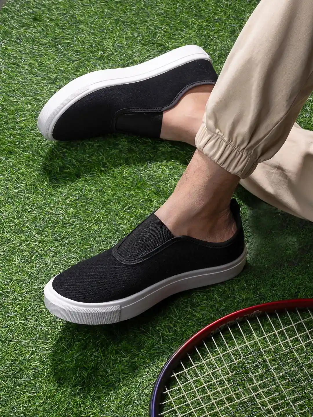 Buy Styli Men Eric Boardwalk Canvas Slip On Shoes with Gusset