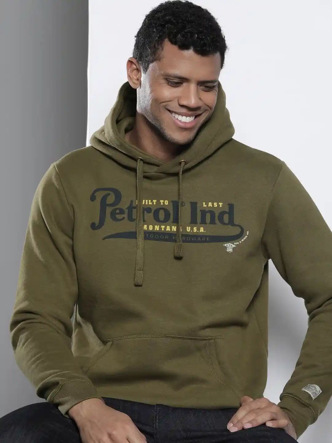 Petrol Brand Logo Printed Hooded Sweatshirt