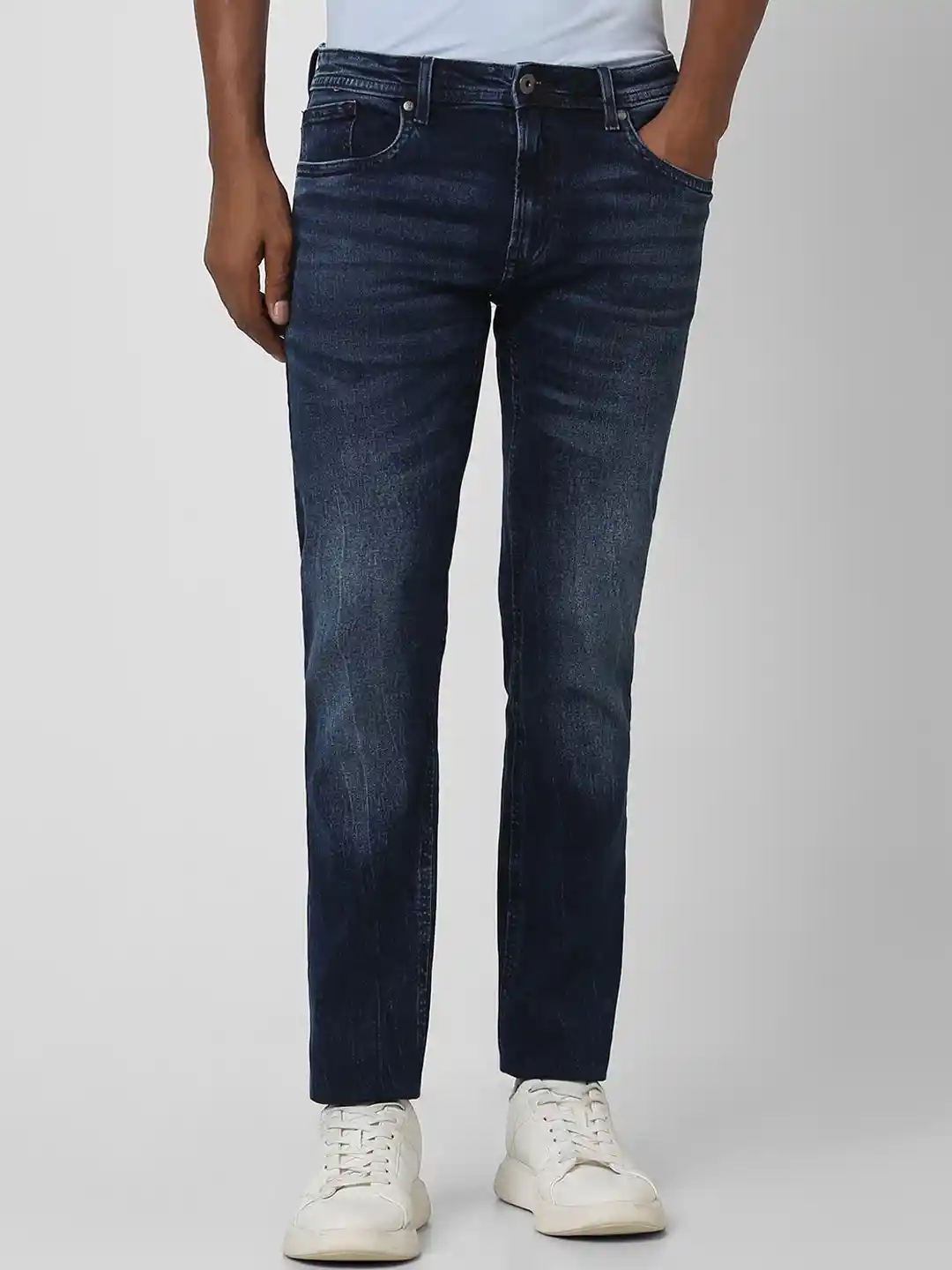 Peter England Casuals Men Tapered Fit Mid Rise Clean Look Stretchable Jeans