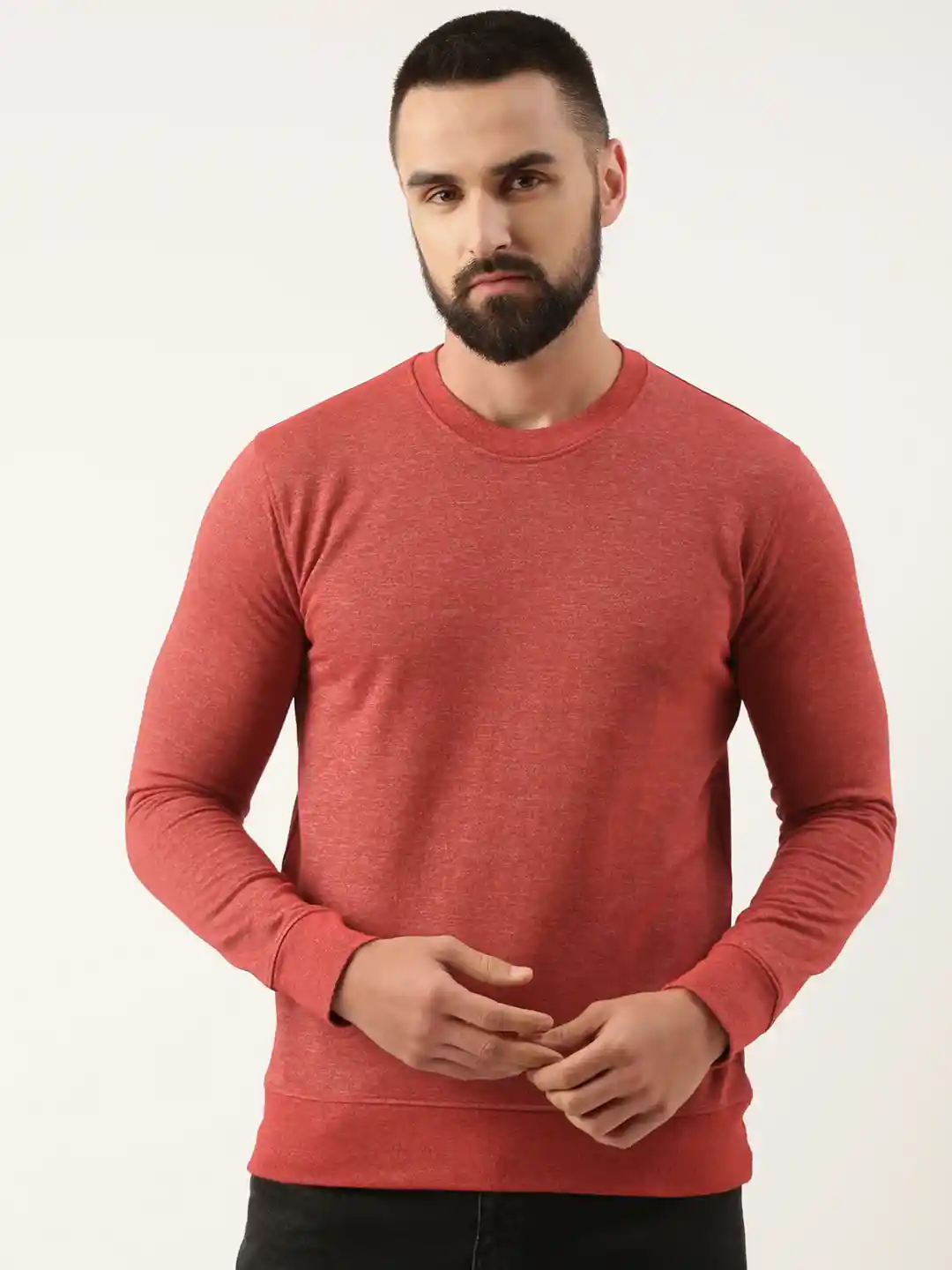 Red Terry Sweatshirts Solid Men Drop Shoulder Premium Terry Hoodie
