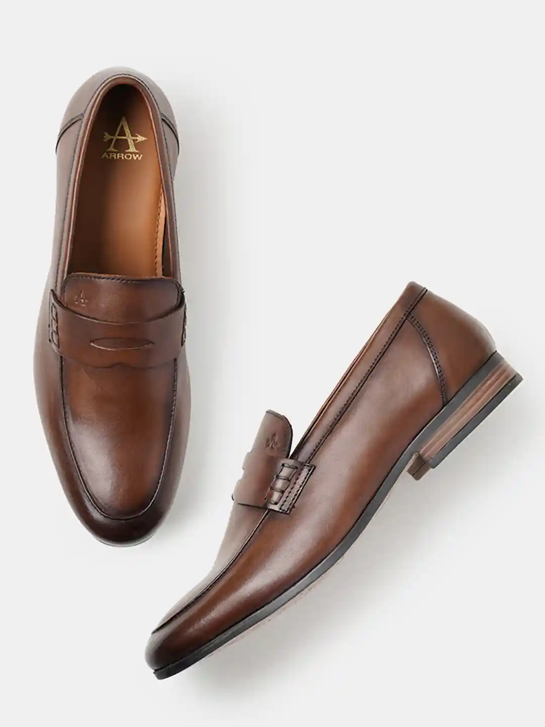 Buy Arrow Men Solid DYNA Formal Leather Penny Loafers Formal