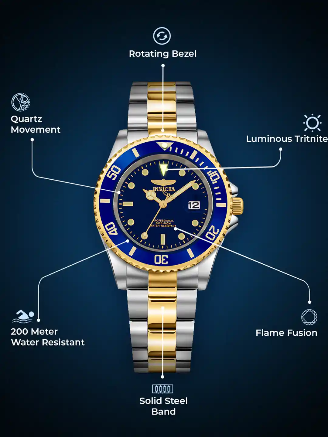 Buy Invicta Men Pro Diver Quartz Blue Dial Analog Watch 26972