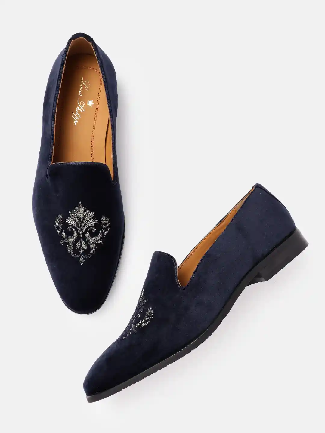 Louis Philippe Men Woven Design Leather Ethnic Loafers