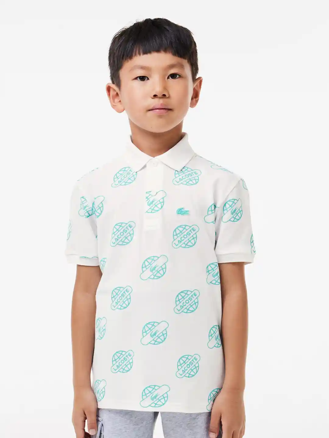 Buy Lacoste Kids Brand Logo Printed Polo Collar Cotton T-shirt