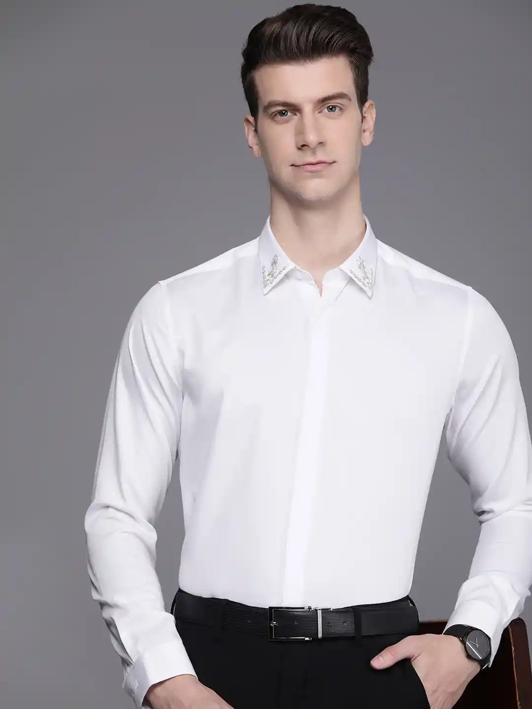 Buy Louis Philippe Pure Cotton Slim Fit Formal Shirt Shirts for