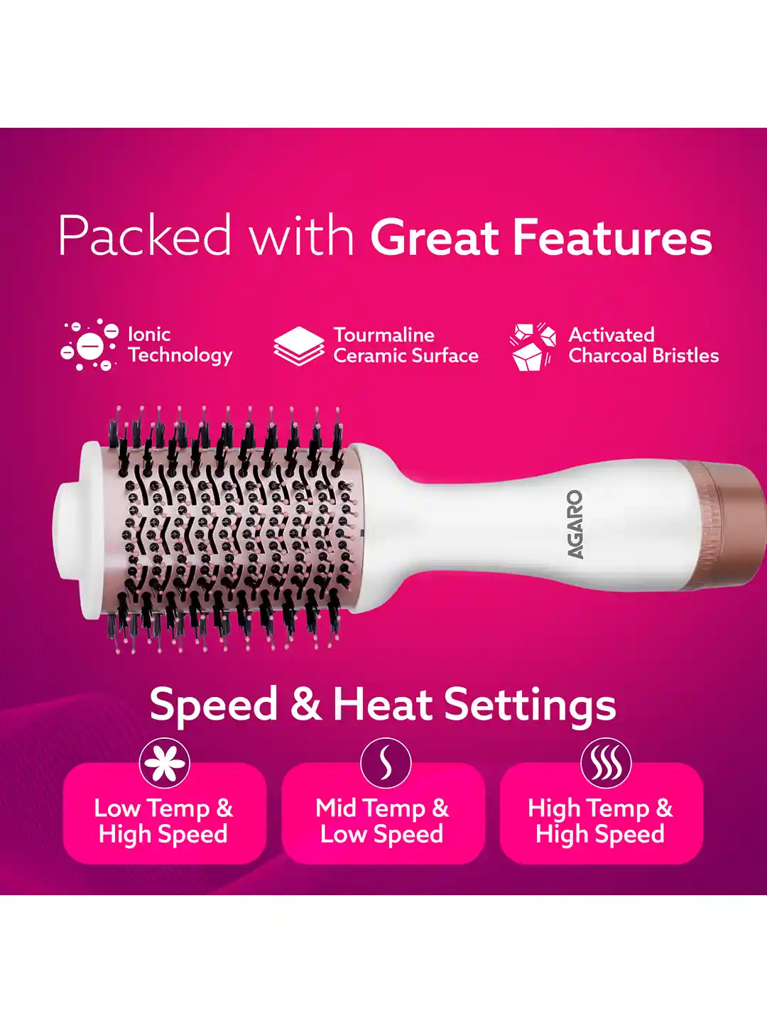 Buy Agaro HV2179 Professional Volumizer Hair Dryer with 24K Gold