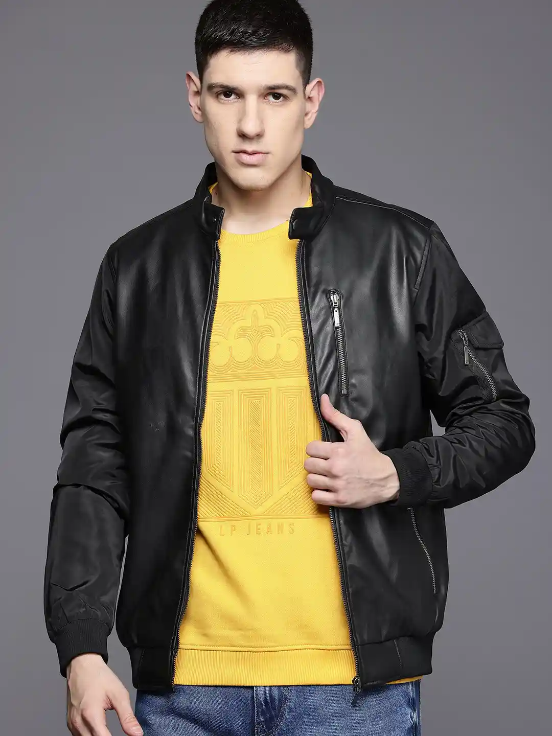 Leather Louis Philippe Waistcoat Louis Philippe Men Olive Green