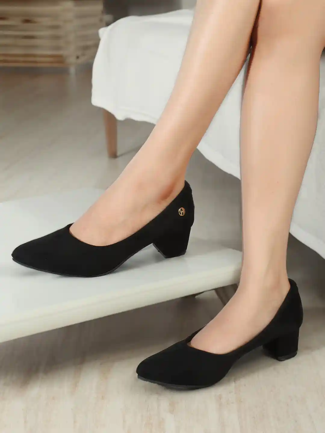 ELLE Pointed Toe Work Block Pumps