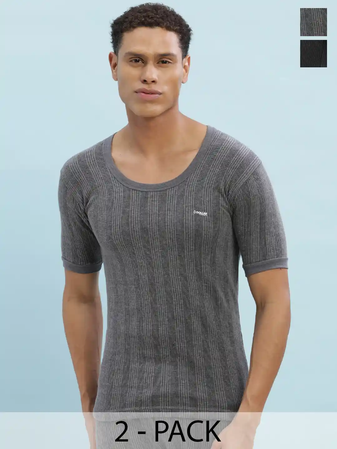 Buy Dollar Ultra Pack Of Striped Cotton Thermal Tops Thermal