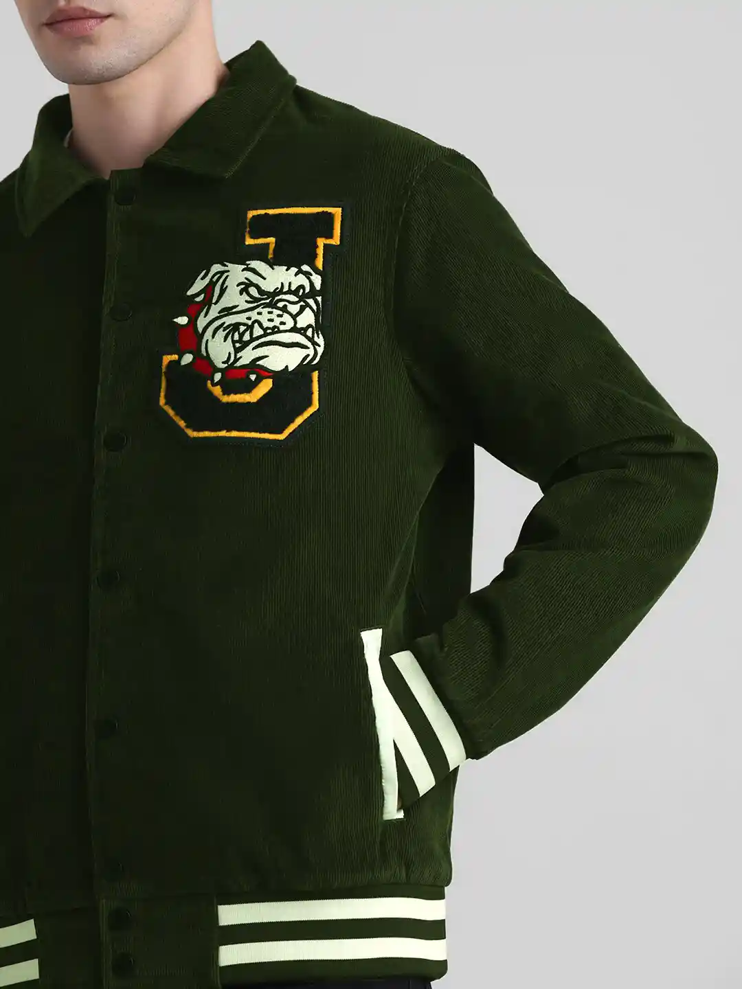 Buy Jack & Jones Graphic Printed Spread Collar Varsity