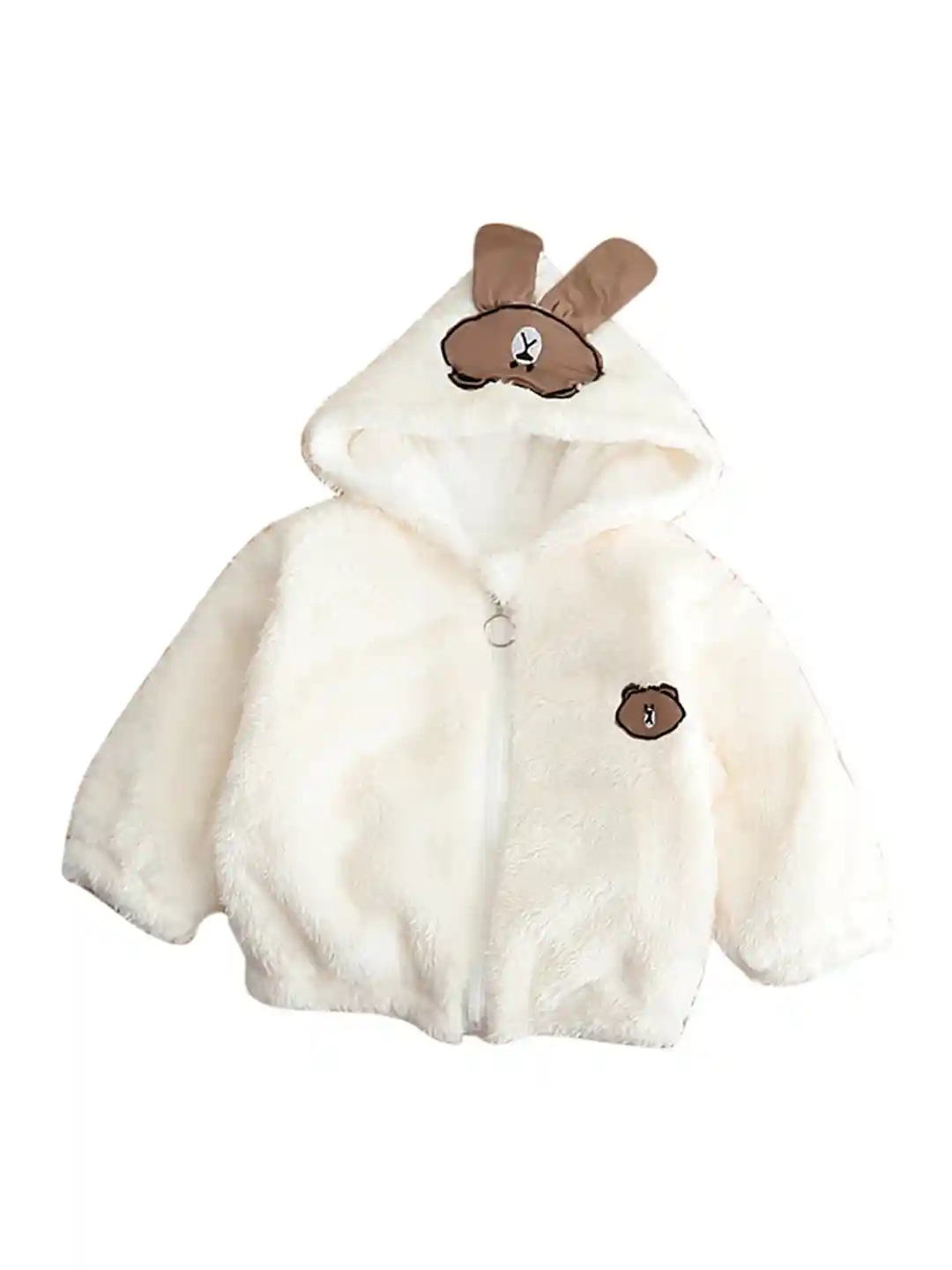 Buy StyleCast Boys White Hooded Cotton Parka Jacket With Faux Fur