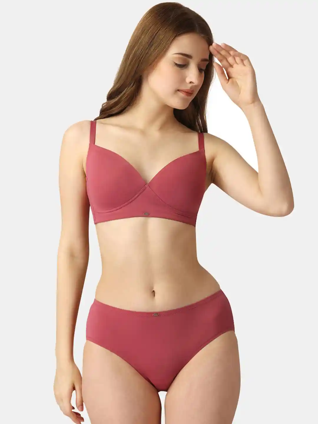 Buy SOIE Full Coverage Padded Non Wired Bra and High Rise Full - Main Image