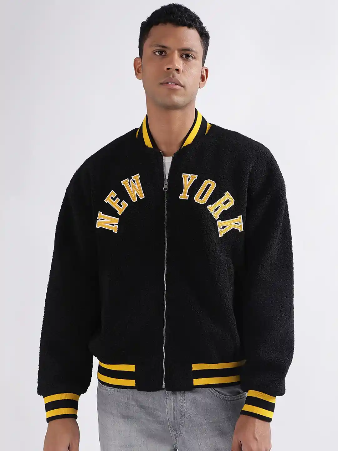 Buy GANT Typography Printed Stand Collar Varsity Jacket Jackets