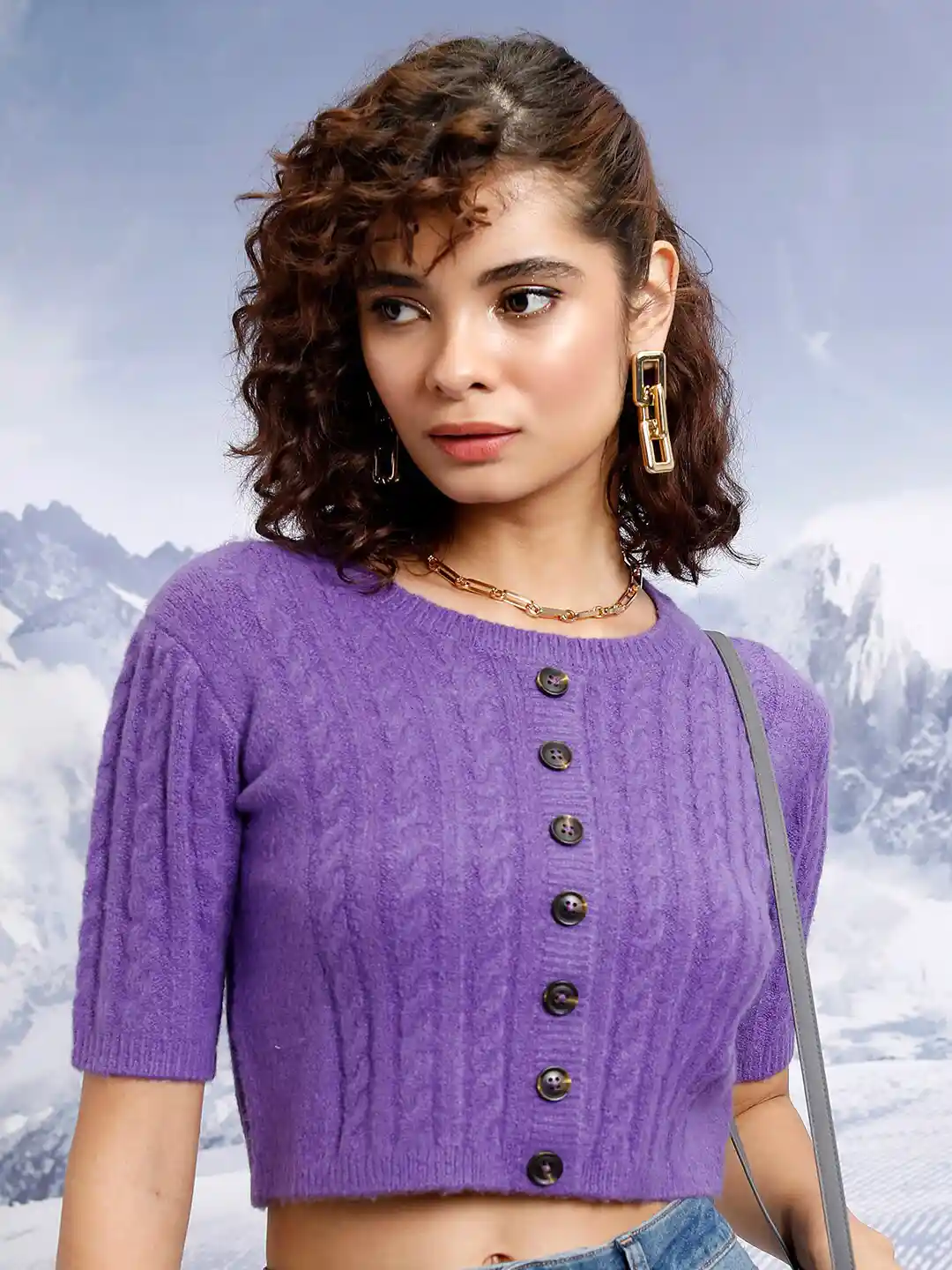 Tokyo Talkies Womens Mauve Sweaters Buy Tokyo Talkies Women Purple