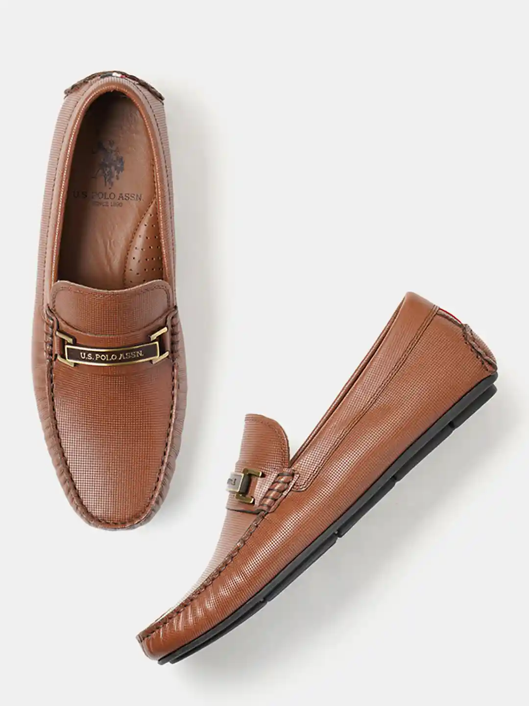 Buy Polo Men Textured Leather Loafers Casual Shoes