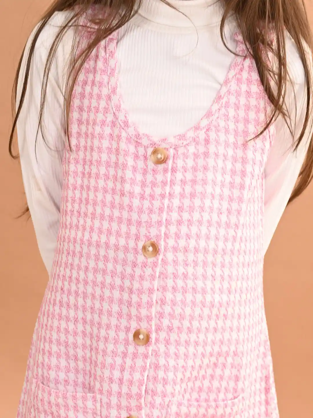 Buy LilPicks Girls Checked Cotton Pinafore Dress Dresses for