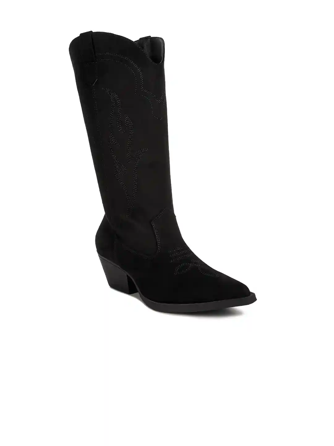 Botas Western Boots For Women Black SB-300 Black Embroidered