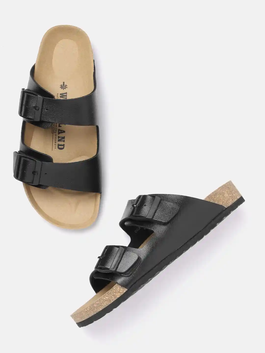 Buy Woodland Men Double-Strap Comfort Sandals with Buckle Detail