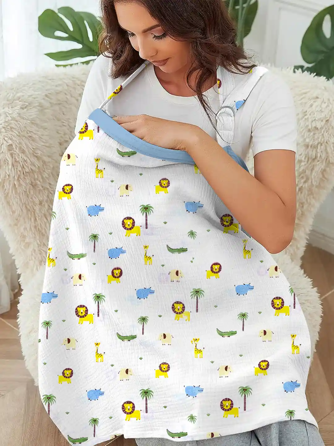 Buy Moms Home Printed Organic Cotton Nursing Cover For Breast