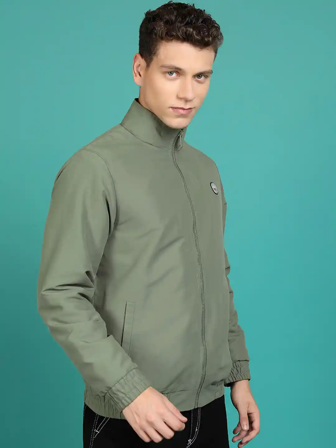 Button Jacket Collar Neck Buy HIGHLANDER Mock Collar Bomber Jacket