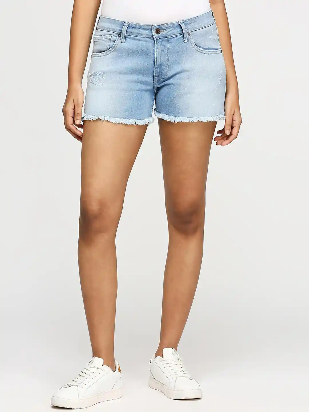 Pepe Jeans Women Mid-Rise Washed Denim Shorts