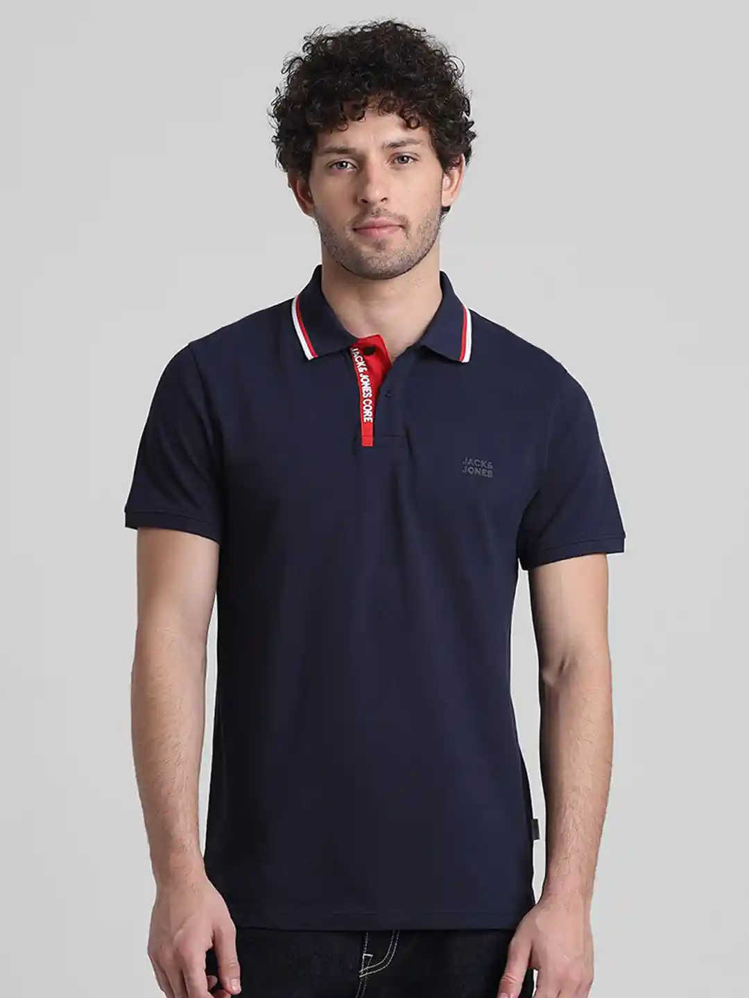 Buy Jack Jones Polo Collar Slim Fit Cotton T-shirt Tshirts for