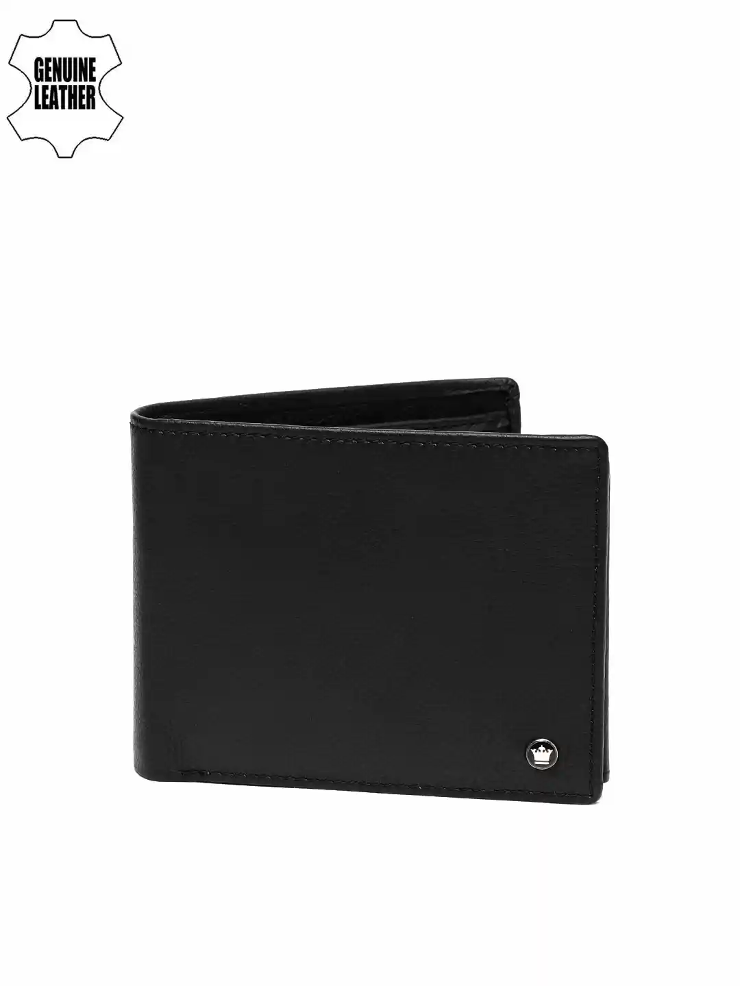 Buy Louis Philippe Men Black Genuine Leather Two Fold Wallet