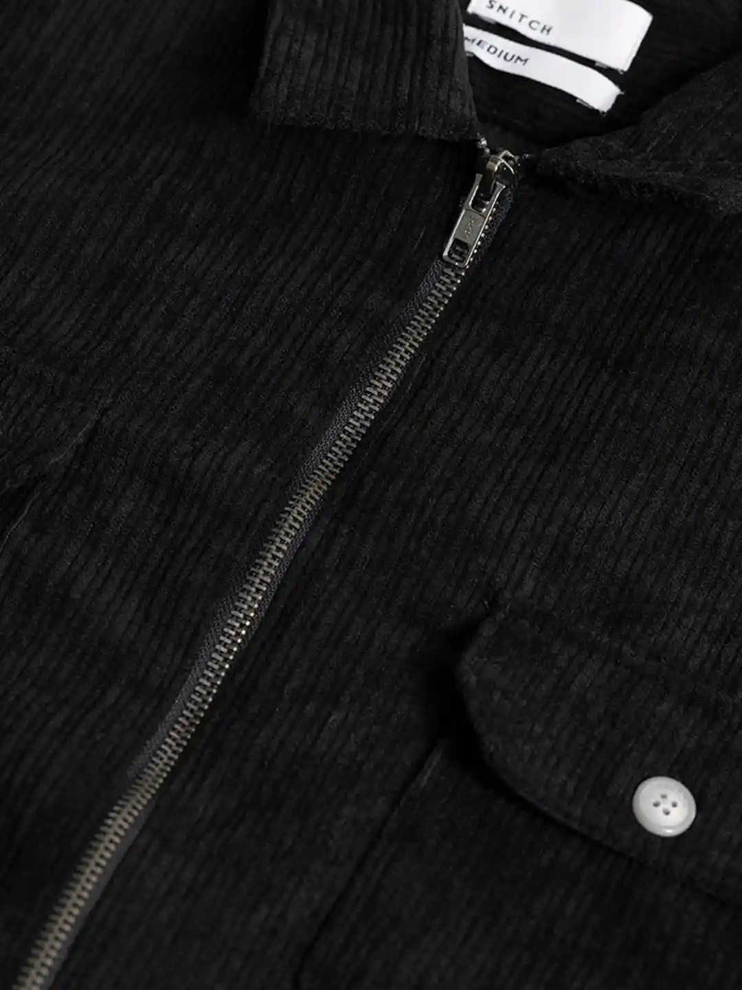 Buy Snitch Black Corduroy Classic Slim Fit Casual Shirt Shirts